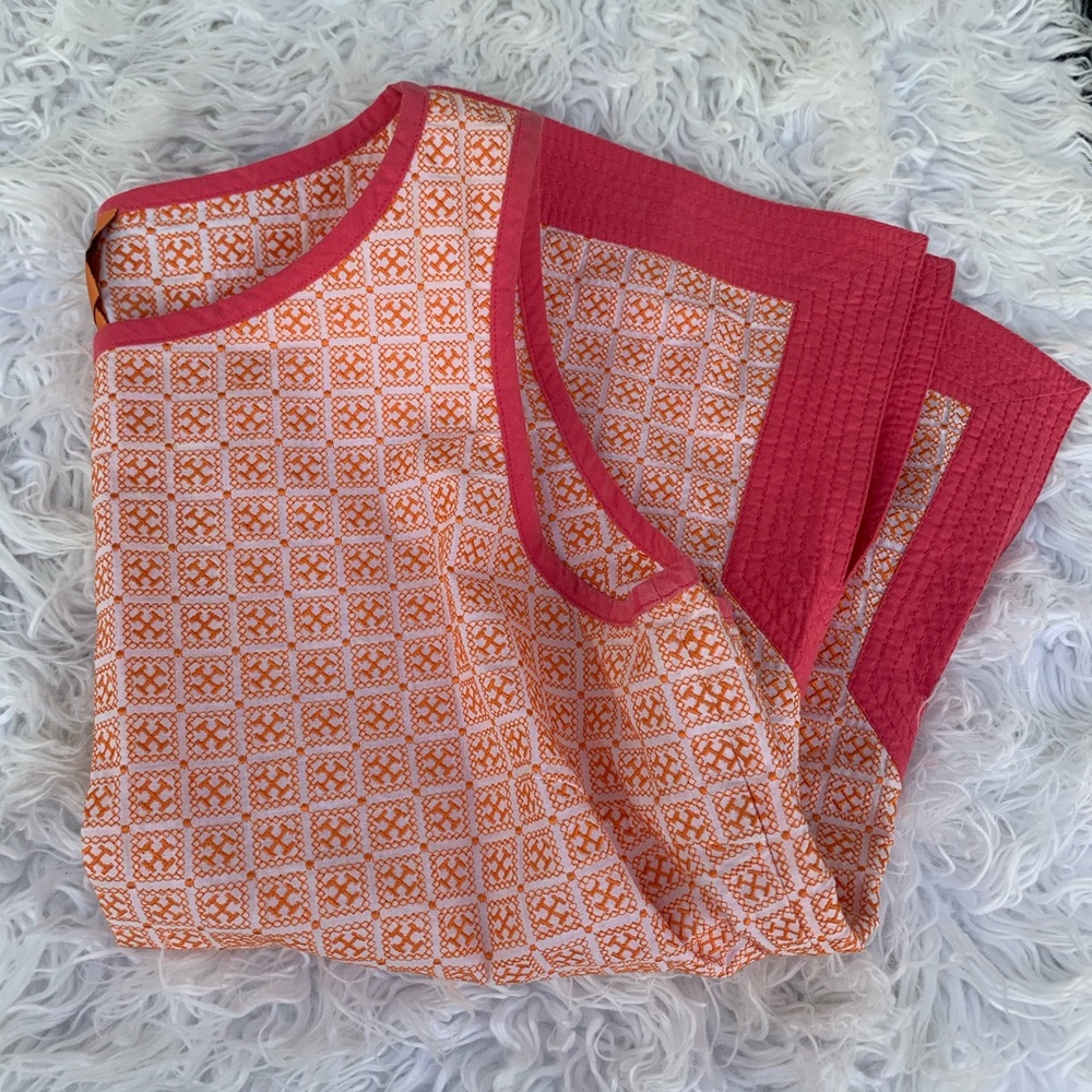 Tory Burch Pink and Orange Patterned Top